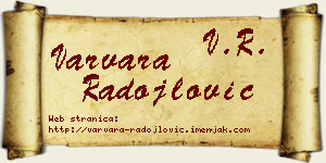 Varvara Radojlović vizit kartica